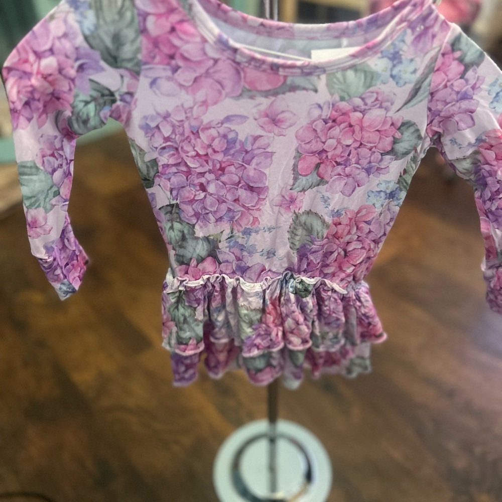 Lilac Floral Long Sleeve Kids Top